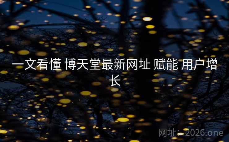 一文看懂 博天堂最新网址 赋能 用户增长