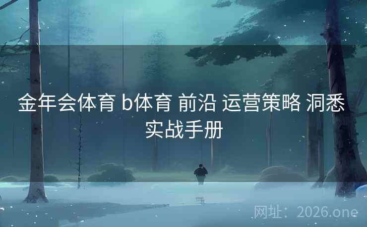 金年会体育 b体育 前沿 运营策略 洞悉 实战手册