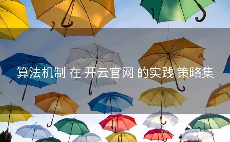 算法机制 在 开云官网 的实践 策略集