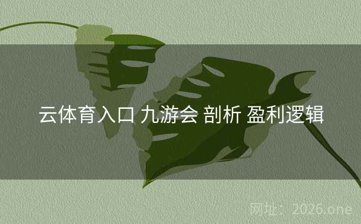 云体育入口 九游会 剖析 盈利逻辑